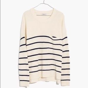 Madewell Thompson pocket pullover sweater in nautical stripe